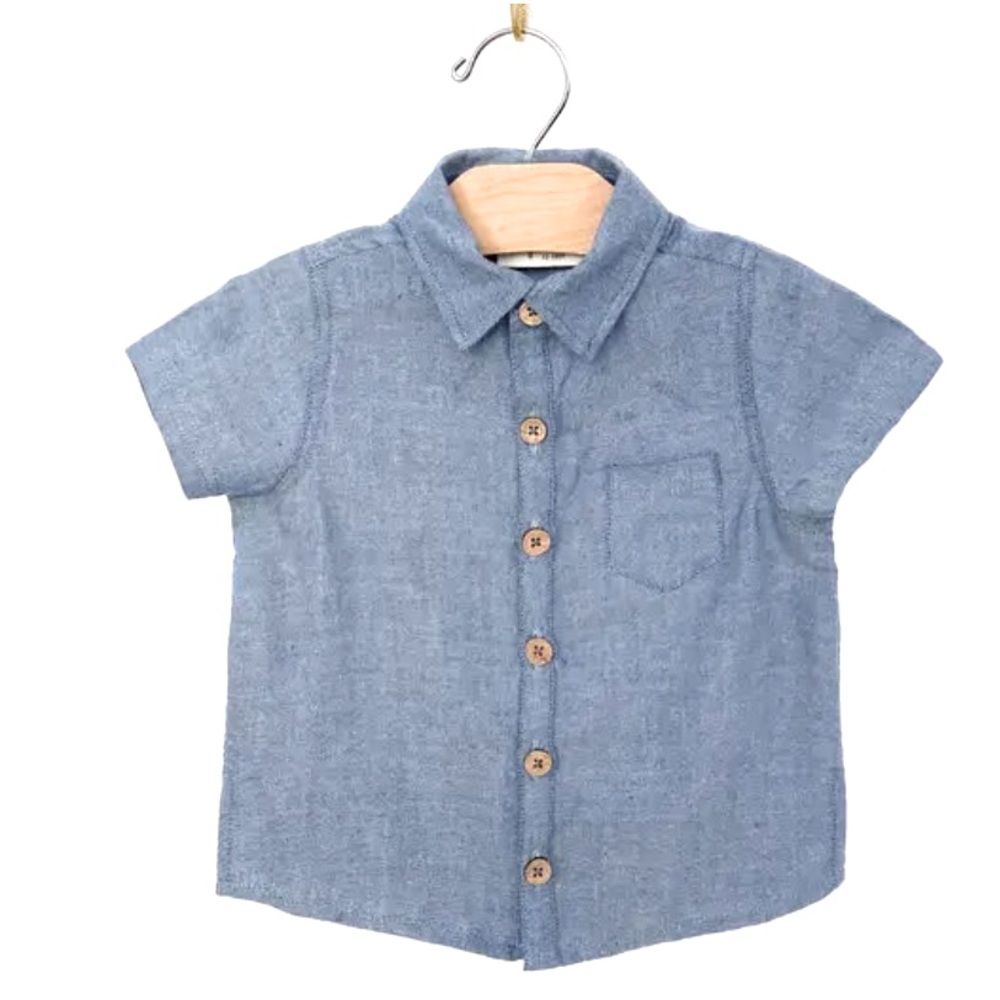 Collar Boy Shirt- Chambray